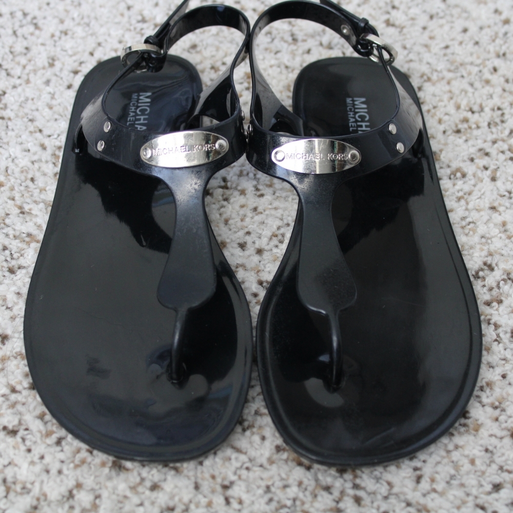 Michael Kors Logo Plate Sandals